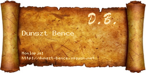 Dunszt Bence névjegykártya